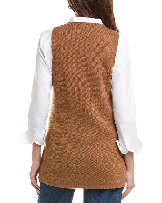 SER.O.YA Brown Honey Knit Wool & Cashmere-Blend Tunic