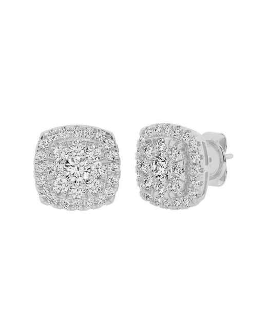 Lab Grown Diamonds White 14k 2.00 Ct. Tw. Lab Grown Diamond Cluster Earrings