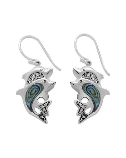 Samuel B. Metallic Silver Dolphin Earrings