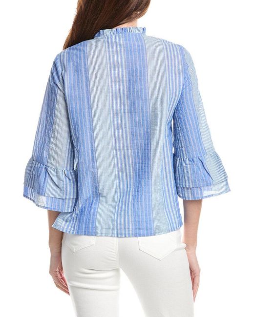 Renuar Blue Woven Blouse