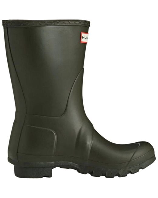 Hunter Green Original Short Rubber Rain Boots