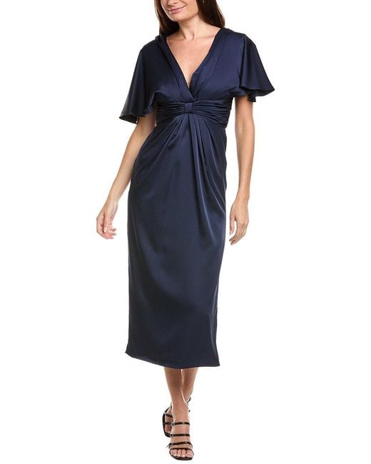THEIA Blue Lucia Kimono Midi Dress
