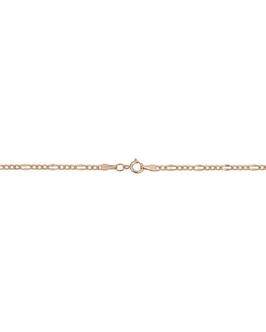 Italian Gold Metallic 14K Italian Rose Figaro Chain Necklace