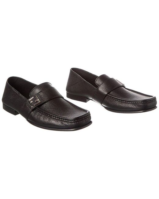 Fendi Brown Ff Leather Loafer (Authentic Pre-Loved)