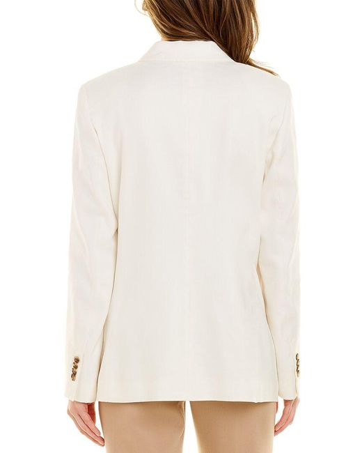 Lafayette 148 New York White Lafayette 148 New York Fae Linen-blend Blazer