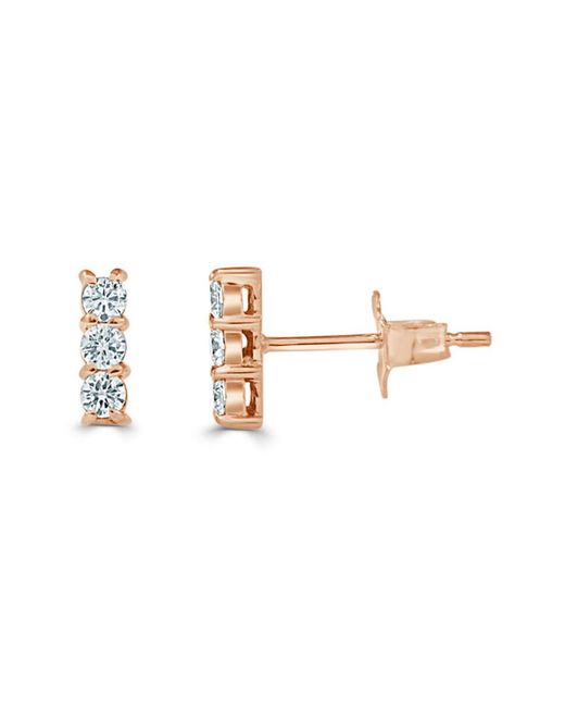 Sabrina Designs White 14k Rose Gold 0.24 Ct. Tw. Diamond Bar Earrings