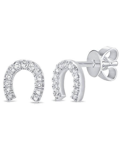 Sabrina Designs Metallic 14k 0.06 Ct. Tw. Diamond Horse Shoe Studs