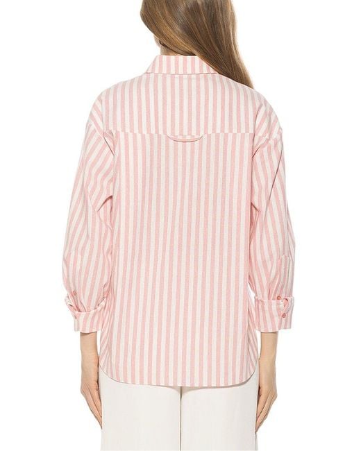 Alexia Admor Pink Tammi Linen-Blend Shirt