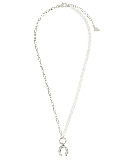 Sterling Forever White 4mmmm Pearl Cz Elva Necklace