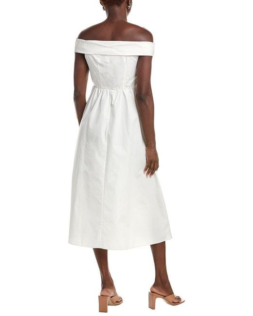 Max Mara White Weekend Prost Off-the-shoulder Midi Dress