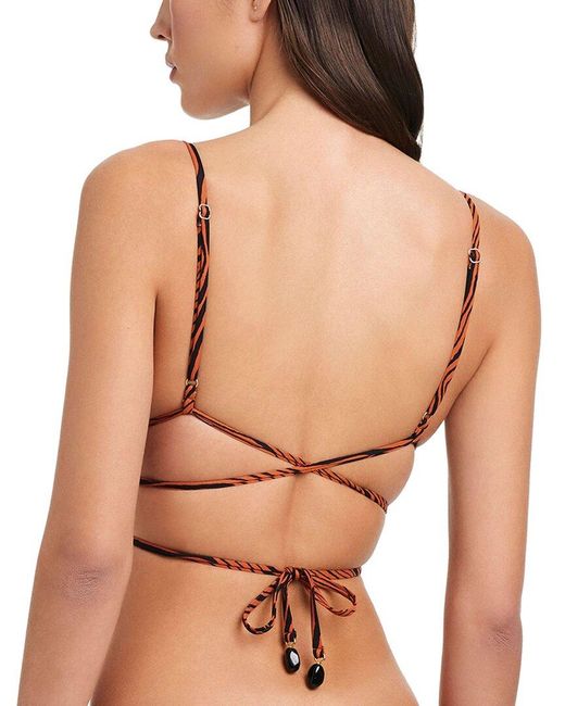 Red Carter Green High Contrast Triangle Swim Top