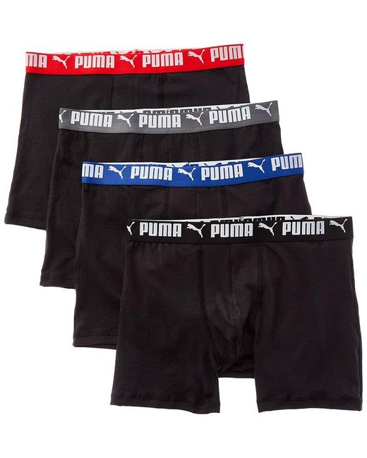 PUMA Black Set Of 4 Boxer Brief for men