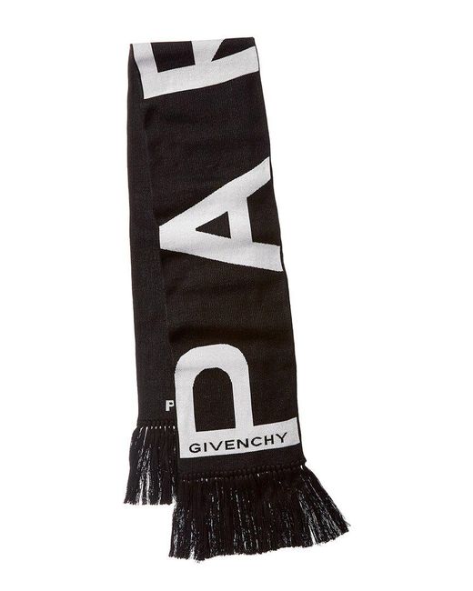 Givenchy Black Logo Football Scarf