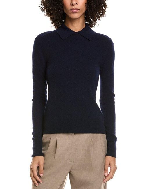InCashmere Blue Collared Cashmere Sweater