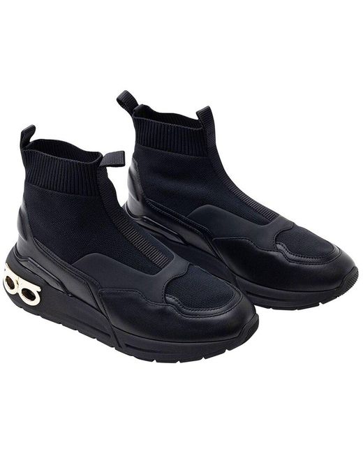 Ferragamo Blue Cosma Leather Sneaker