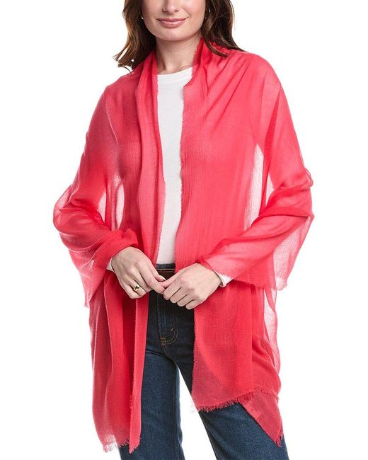 Bruno Magli Red Cashmere-Blend Crinkle Wrap