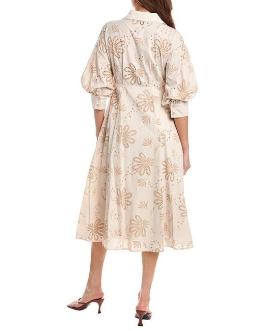 Gracia Natural Embroidered Eyelet Shirtdress