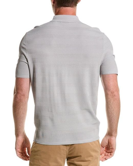 Ted Baker Gray Stree Textured Polo Shirt for men