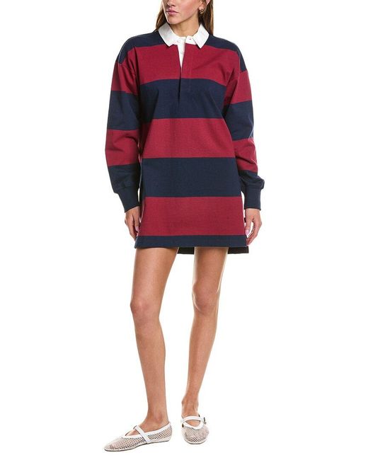 Rowing Blazers Red Cotton Stripe Rugby Dress