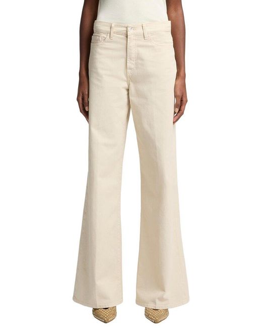 7 For All Mankind Natural Twill Creme Lotta Wide Leg Jean