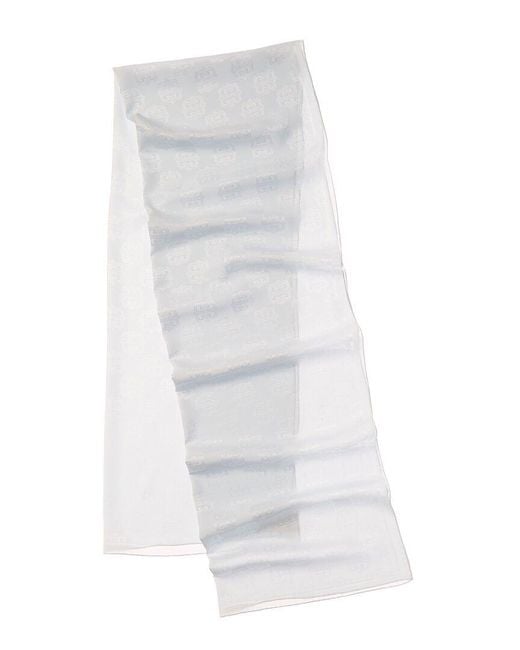 Givenchy White 4G Logo Silk Scarf