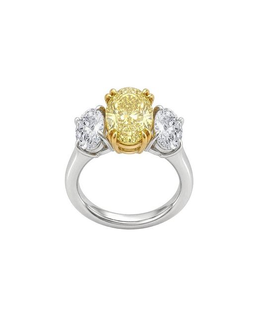Lab Grown Diamonds White 14K 5.80 Ct. Tw. Lab-Grown Diamond 3 Stone Engagement Ring