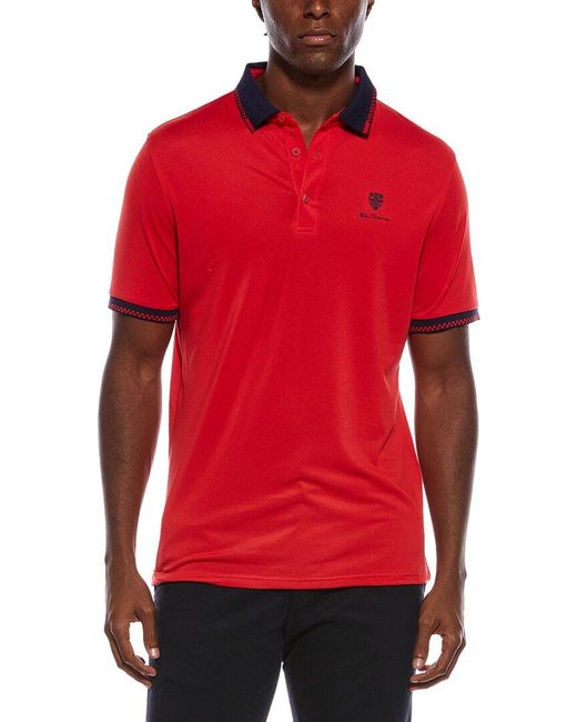 Ben Sherman Red Air Pique Sports Fit Polo Shirt for men