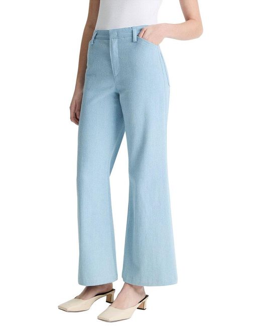 Vince Blue Mid Rise Cropped Flare Twill Pant