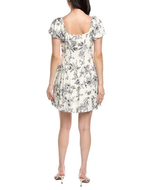LOST AND WANDER White Lost + Wander Rose Haven Linen-blend Mini Dress