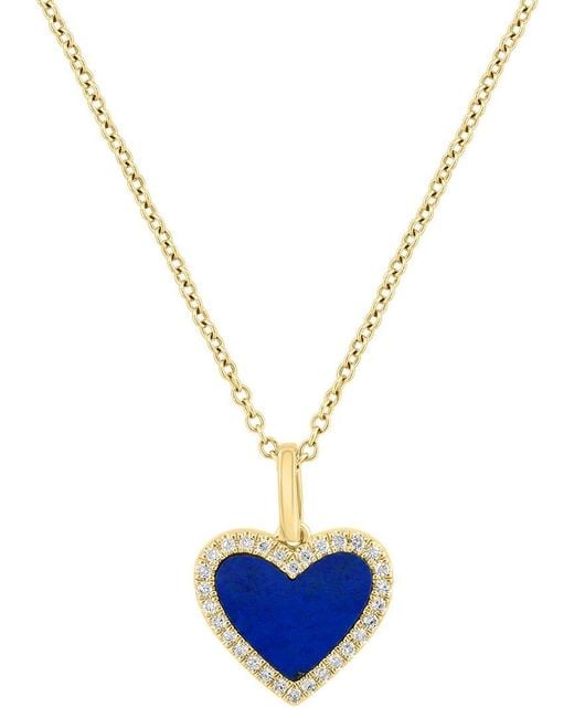 Effy Fine Jewelry Blue 14K 1.19 Ct. Tw. Diamond & Lapis Lazuli Necklace