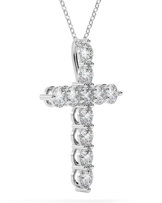 Diamond Select Cuts Metallic 14K 2.00 Ct. Tw. Diamond Pendant Necklace