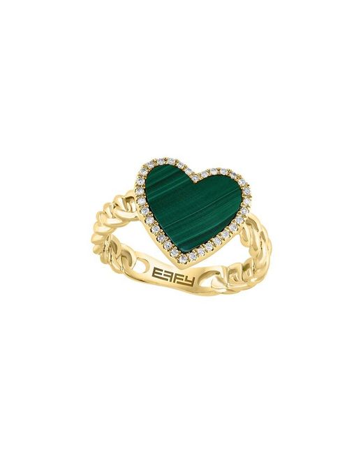 Effy Fine Jewelry Green 14K 2.21 Ct. Tw. Diamond & Malachite Ring