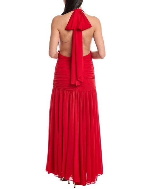Bardot Red Mave Halter Maxi Dress