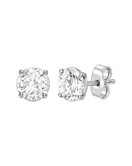 Lab Grown Diamonds White 14K 6.00 Ct. Tw. Lab-Grown Diamond 4 Prong Stud Earring