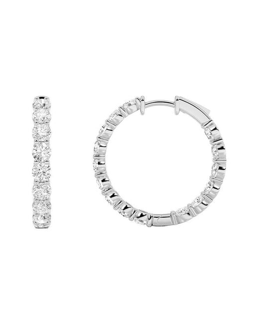 Lab Grown Diamonds Metallic 14K 5.00 Ct. Tw. Lab-Grown Diamond Inside Out Hoop Earring