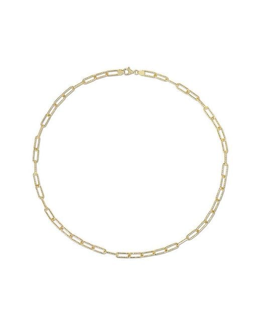 Italian Silver Metallic 18k Over Paperclip Chain Necklace
