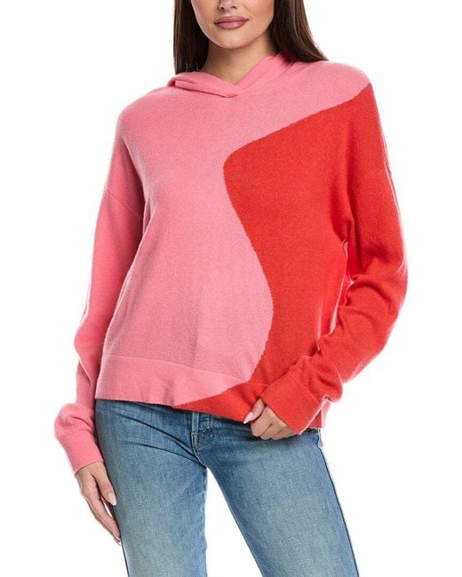 Isla Red Annie Wave Cashmere Hoodie