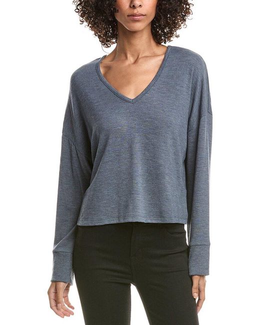Michael Stars Gray Patty V-Neck Top