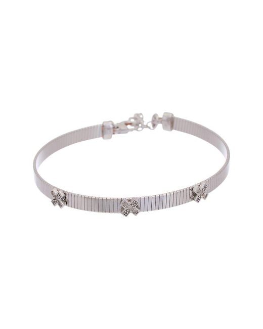 Meshmerise White 18K Over 0.05 Ct. Tw. Diamond Bangle Bracelet