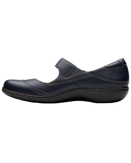 Clarks Black Ashland Elayne Leather Mary Jane Flat