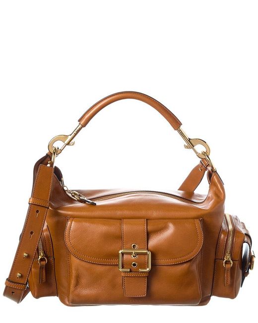Chloé Brown Medium Double Carry Leather Shoulder Bag