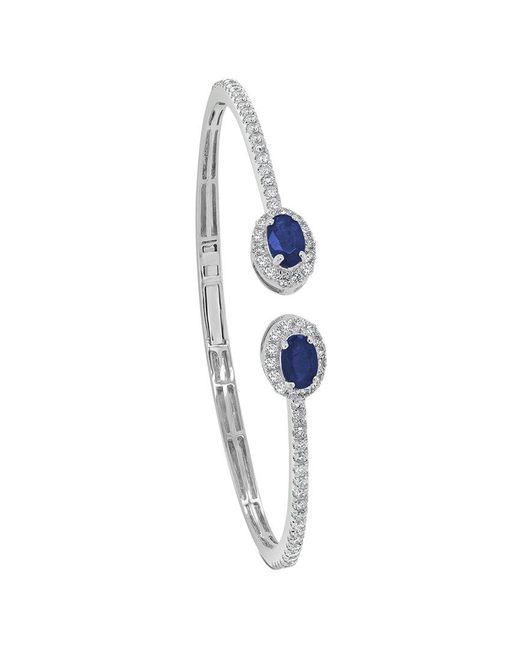 Sabrina Designs Blue 14k 1.98 Ct. Tw. Diamond & Sapphire Bangle Bracelet