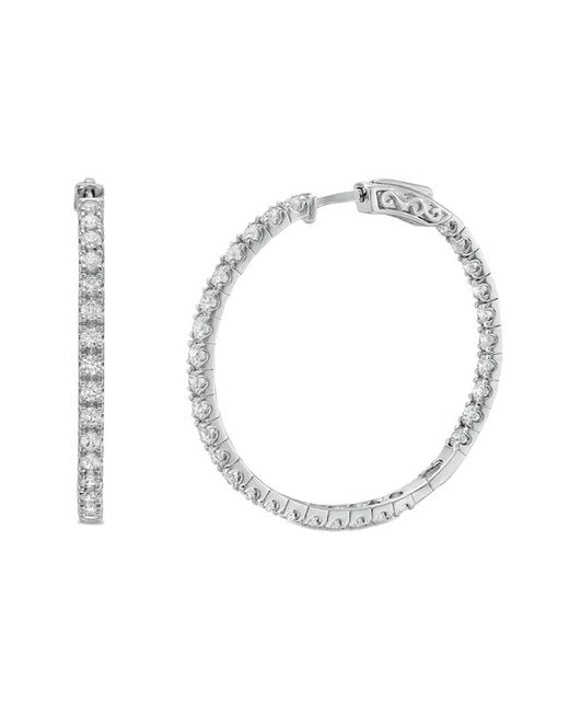 Lab Grown Diamonds White 14K Lab-Grown Diamond In-Out Hoops