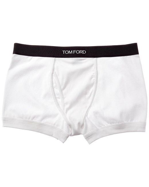 Tom Ford Cotton Boxer in White for Men | Lyst