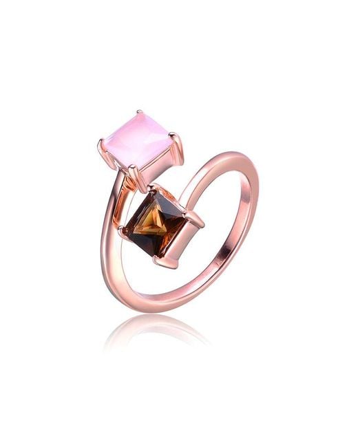Genevive Jewelry Pink 14k Rose Gold Vermeil Ring