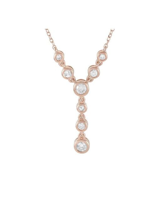 Diamond Select Cuts White 14K Rose 0.25 Ct. Tw. Diamond Necklace
