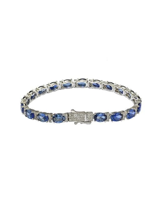 Suzy Levian White Silver 19.02 Ct. Tw. Gemstone Bracelet