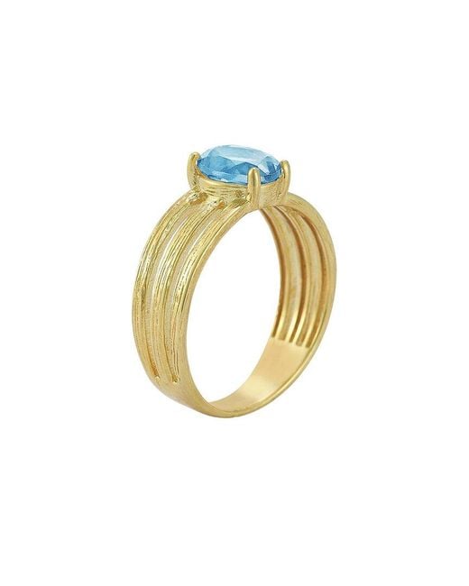 Reiss Metallic 14k 1.50 Ct. Tw. Blue Topaz Cocktail Ring