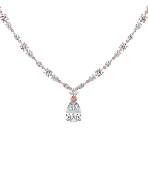 Sabrina Designs Lab Grown Diamonds Metallic 14K Rose 20.76 Ct. Tw. Lab-Grown Diamond Drop Necklace