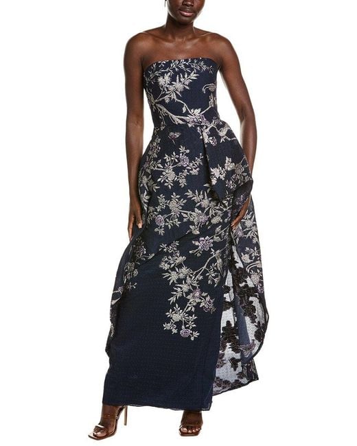 Marchesa Black Gilded Gown